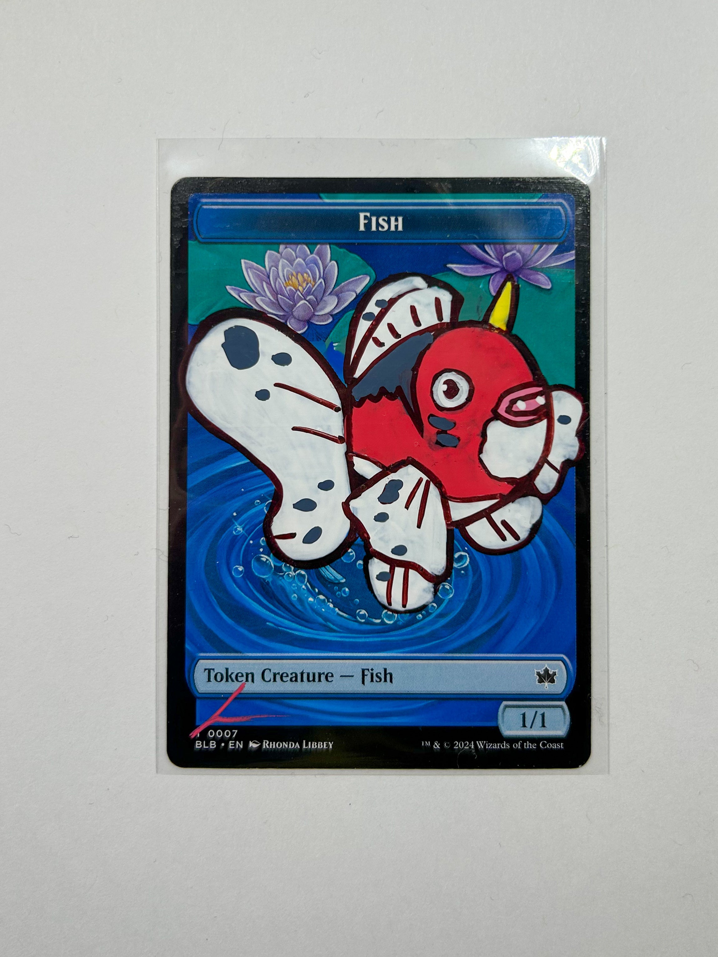 Painted MTG token card Alter - Fish