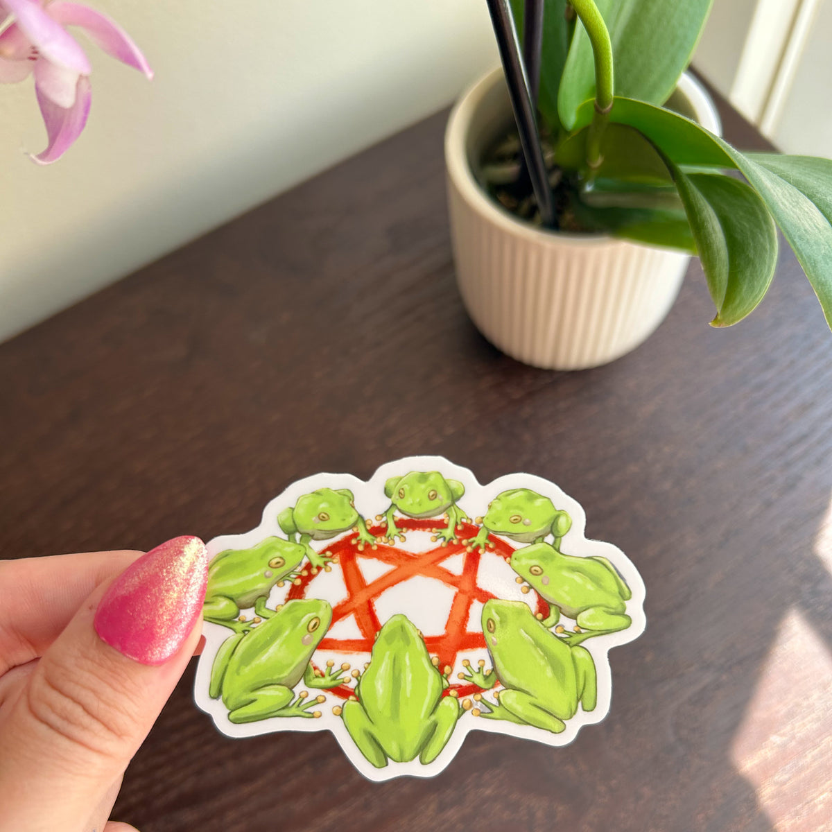 3" Vinyl Sticker Frog Demonic