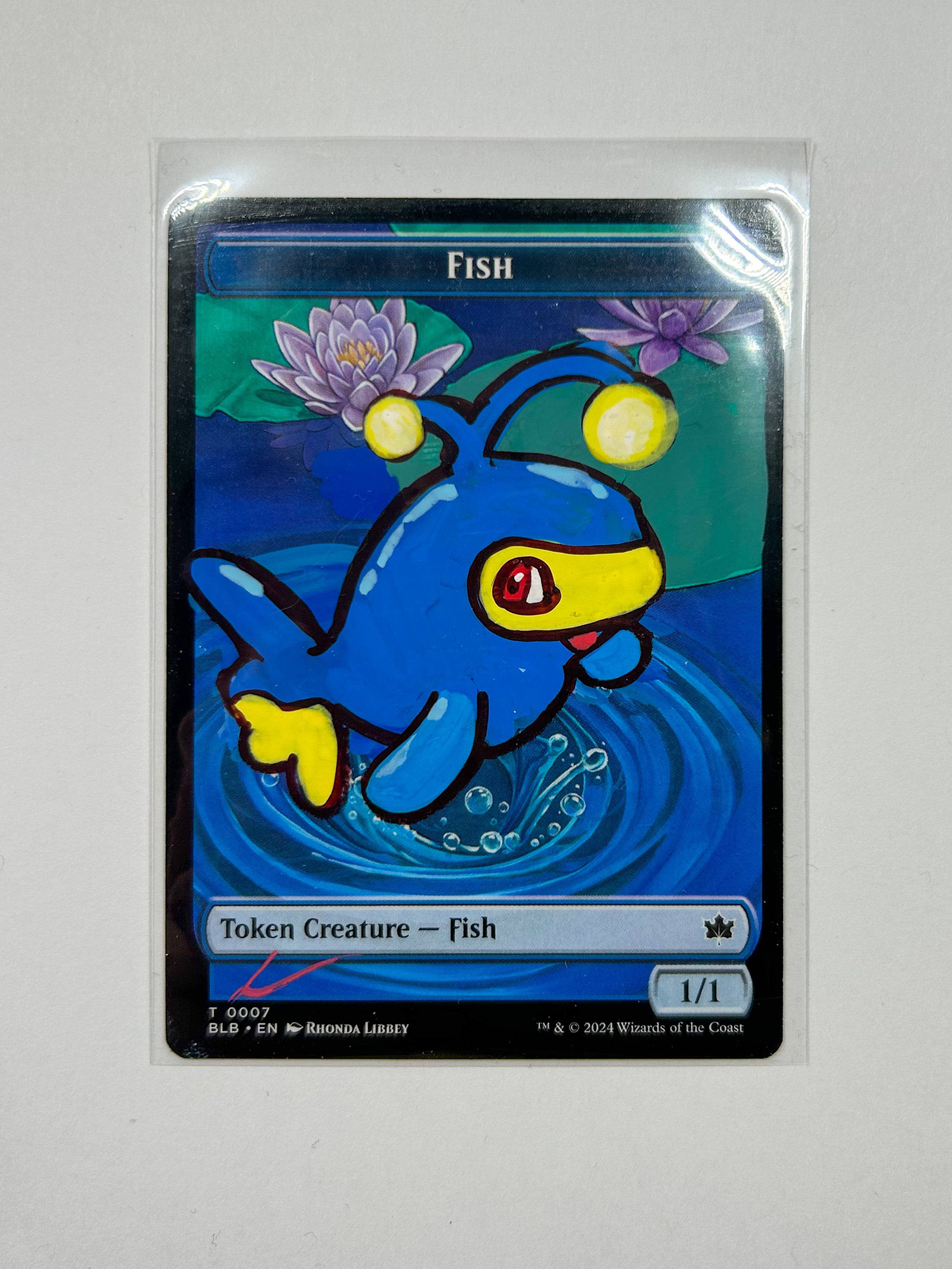 Painted MTG token card Alter - Fish