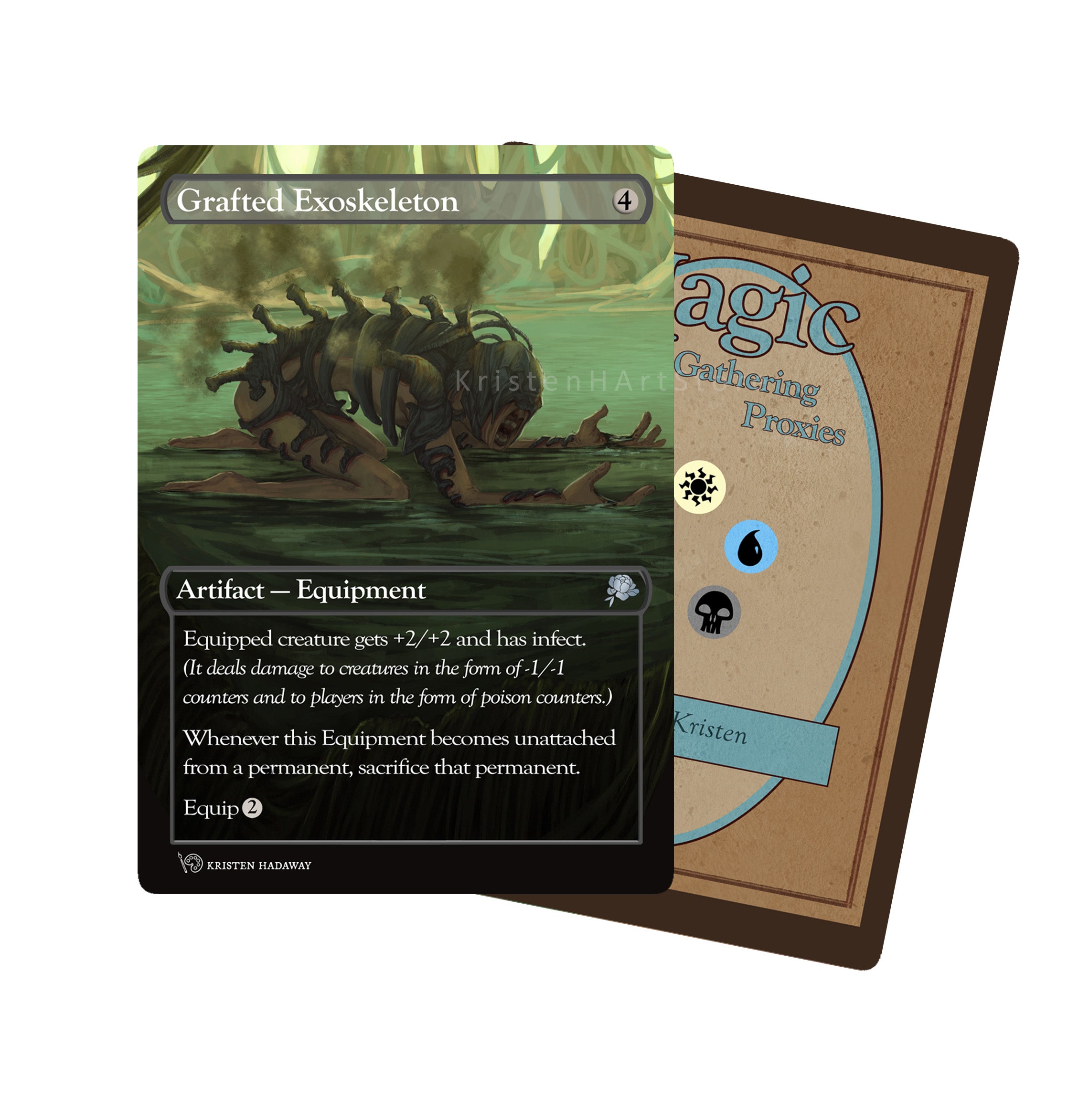 Grafted Exoskeleton - Phyrexian Toxic Themed Artifact Equipment Proxy