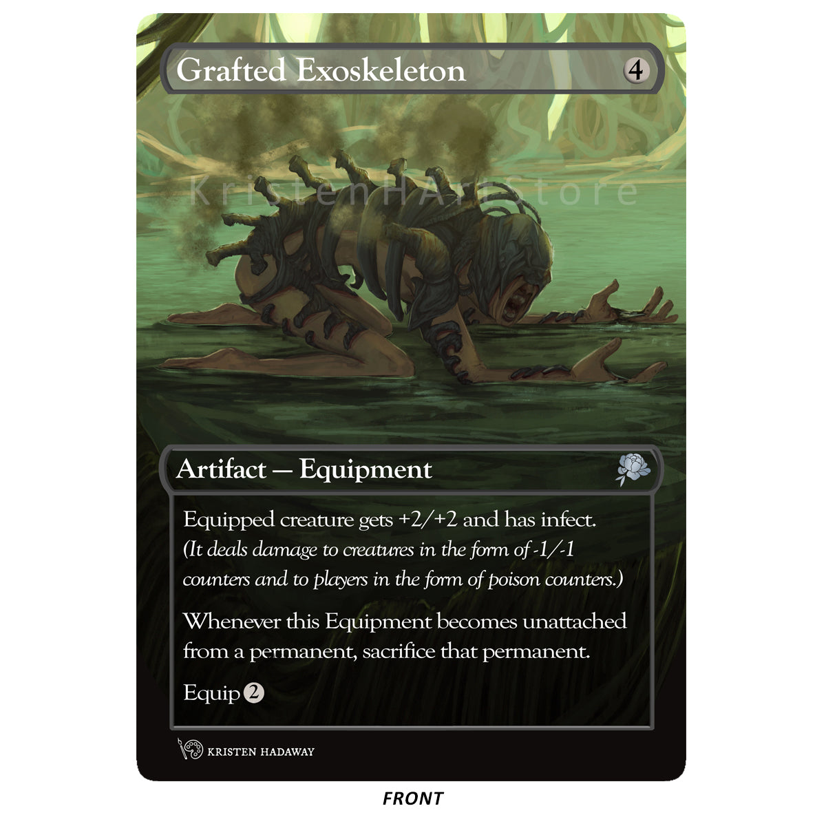 Grafted Exoskeleton - Phyrexian Toxic Themed Artifact Equipment Proxy